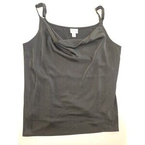 Ava & Viv Black Plus Size 1X Women's Camisole Tank Top Adjustable Strap Solid